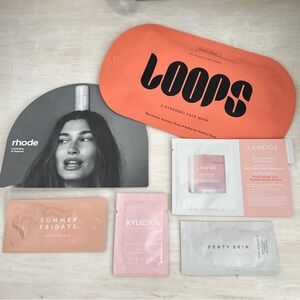 Skincare Mask & samples( Rhode, Fenty, Kylie, Loops,SF, Laneige)